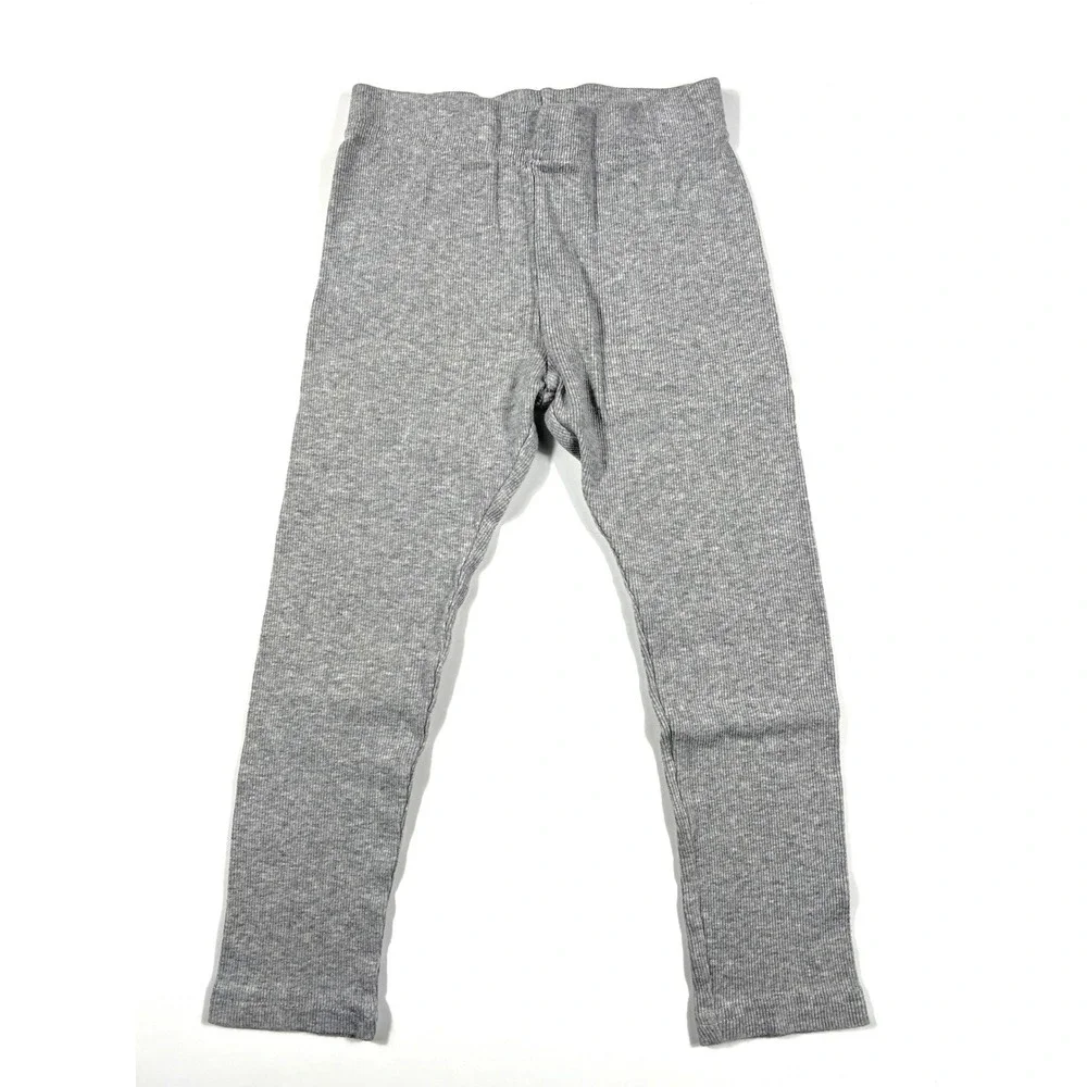 Carters Girls Ribbed Leggings Set of 2 Gray Black Size 6 EUC Back to School Kids